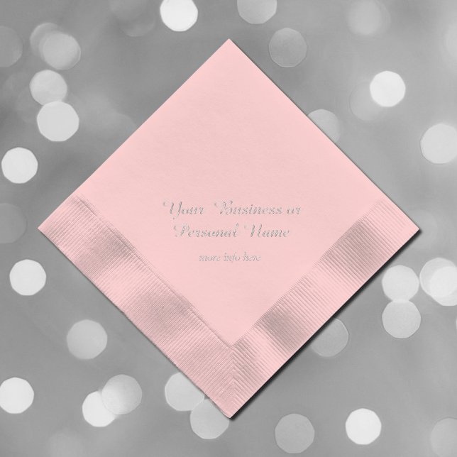 personalized pink silver foil napkins (Creator Uploaded)