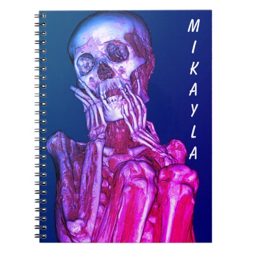 Personalized Pink Skeleton Radiography Notebook