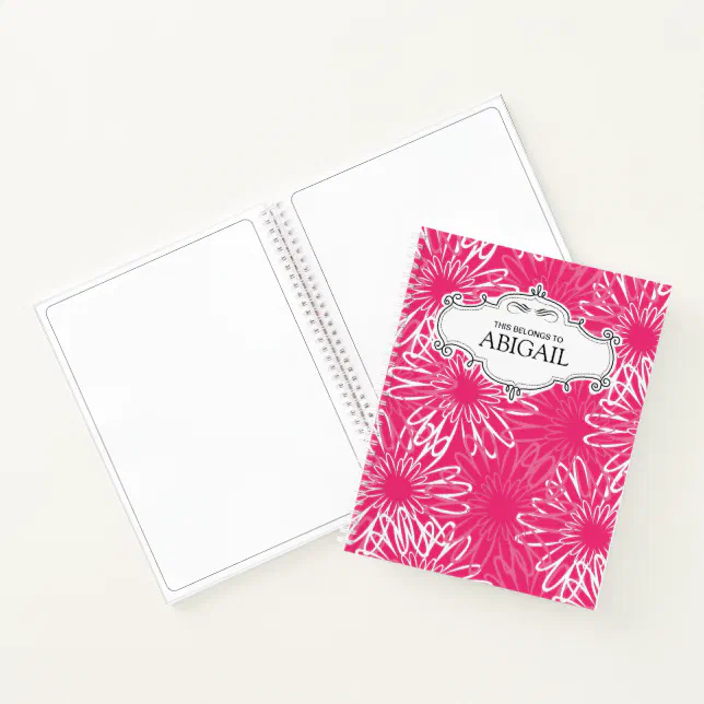 Personalized Pink Sketch Book | Zazzle
