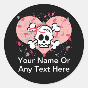Personalized Pink Skull Stickers