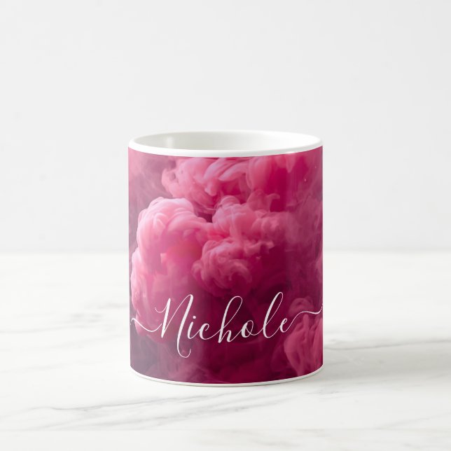 Personalized Pink Smoke Coffee Mug (Center)