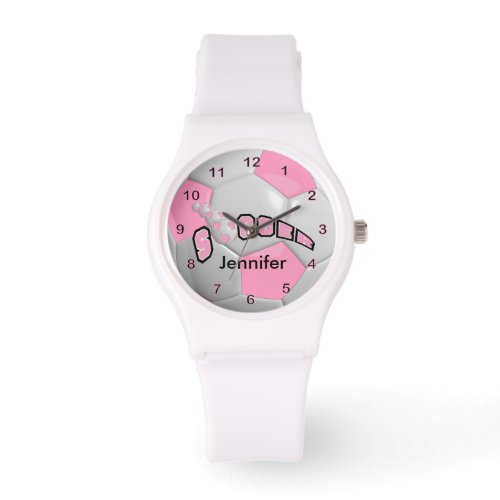 Personalized Pink Soccer Ball Watch