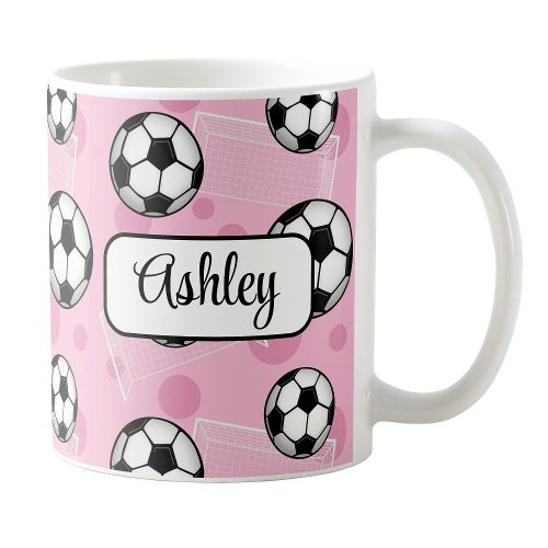 Personalized Pink Soccer Mug