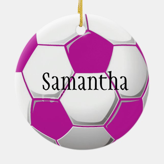 Personalized Pink Soccer Ornament (Back)