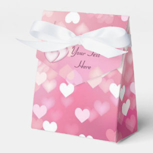 Personalized Pink Sparkle Hearts Favor Box