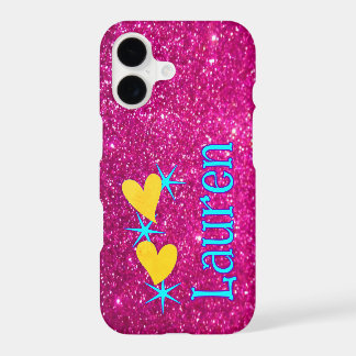 Personalized Pink Sparkle iPhone 17 Case