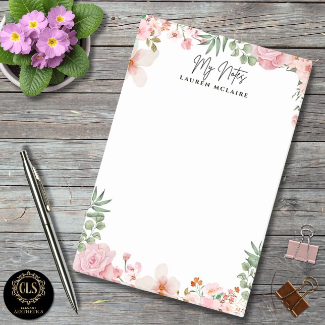 Personalized Pink Spring Flowers  Post-it Notes (Creator Uploaded)