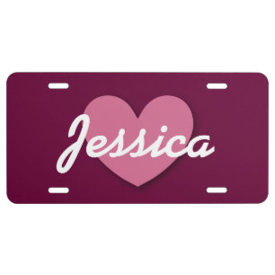 Personalized Pink Star Custom Name V02 License Plate