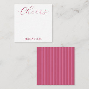 Personalized Pink Stripe Note Card