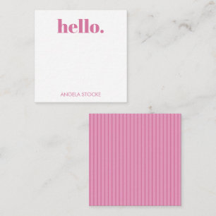Personalized Pink Stripe Note Card