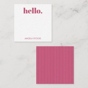 Personalized Pink Stripe Note Card