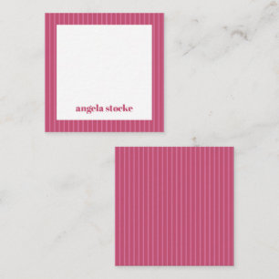 Personalized Pink Stripe Note Card