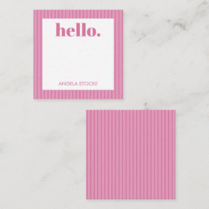 Personalized Pink Stripe Note Card