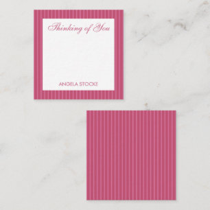 Personalized Pink Stripe Note Card