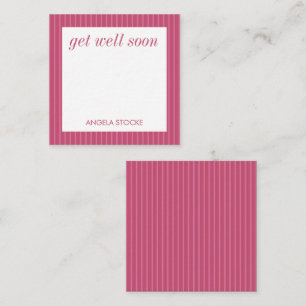 Personalized Pink Stripe Note Card