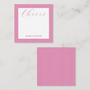 Personalized Pink Stripe Note Card