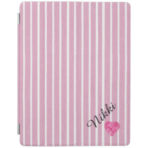 Personalized Pink Striped iPad Case