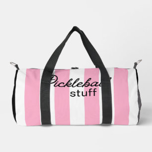Personalized PINK Stripes Pickleball Stuff Bag