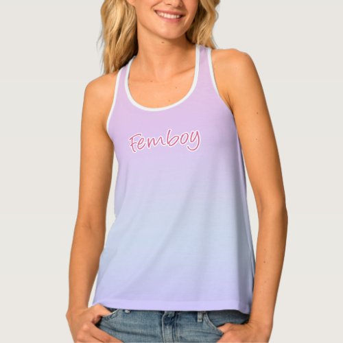 Personalized Pink Tank Top for Soft Femboy Sissies