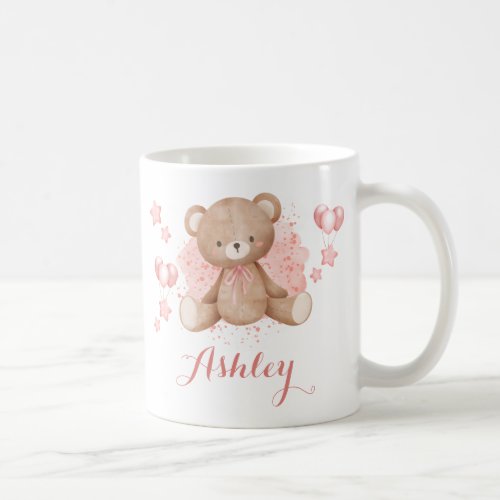 Personalized Pink Teddy Bear Coffee Mug
