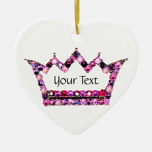 Personalized Pink Tiara Ceramic Ornament