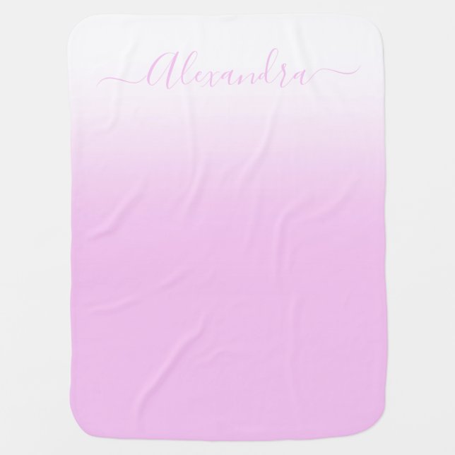Personalized Pink Tie Dye Baby Receiving Blanket (Front)