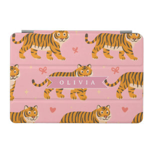 Personalized Pink Tiger Chic Edgy Fun Aesthetic iPad Mini Cover