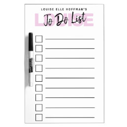 Personalized Pink To Do List  Dry Erase Board