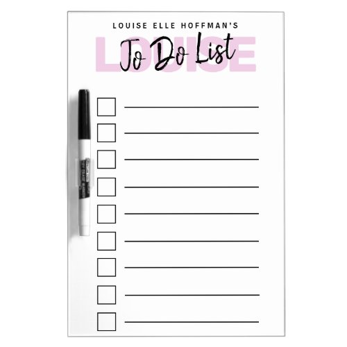 Personalized Pink To Do List  Dry Erase Board