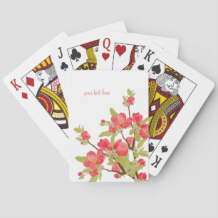 Personalized Pink Tree Blossoms Playing Cards