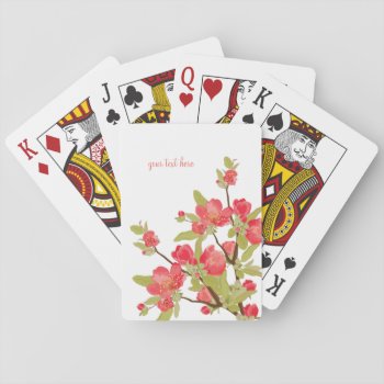 Personalized Pink Tree Blossoms Playing Cards by EnduringMoments at Zazzle