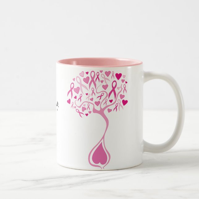 Personalized Pink Tree of Life Breast Cancer Mug (Right)
