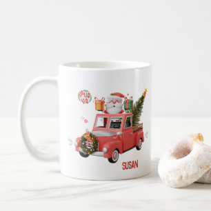 Personalized Pink Truck Christmas  Coffee Mug