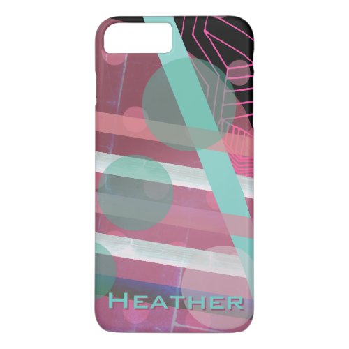 PersonalizedPink  TurquoiseAbstract Design iPhone 8 Plus7 Plus Case