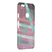 Personalized/Pink & Turquoise/Abstract Design Uncommon Google Pixel Case (Back/Right)