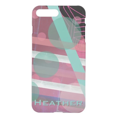 PersonalizedPink  TurquoiseAbstract Design iPhone 8 Plus7 Plus Case