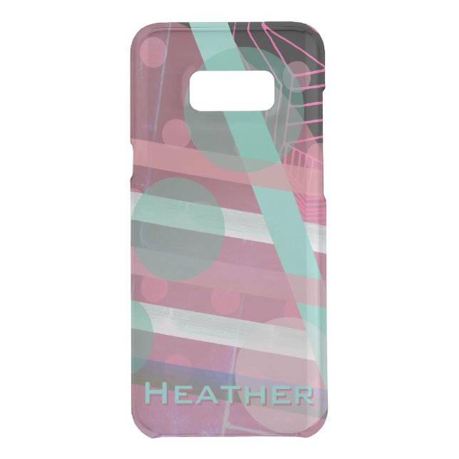 Personalized/Pink & Turquoise/Abstract Design Uncommon Samsung Galaxy Case (Back)