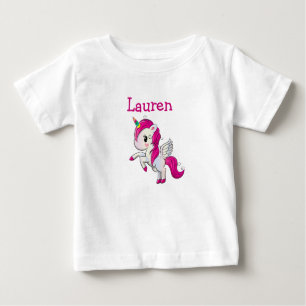 Personalized Pink Unicorn Girl's Name Shirt