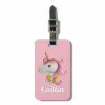 Personalized Pink Unicorn Luggage Tag Personalized Pink Unicorn Luggage Tag