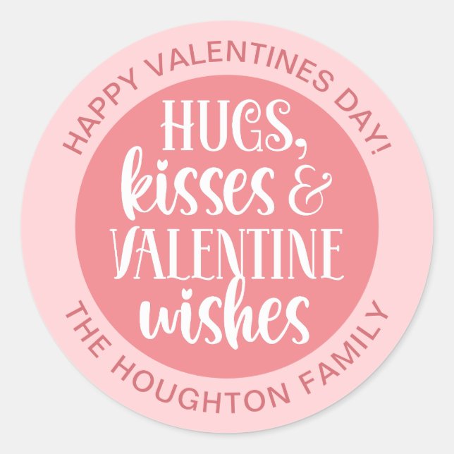 Personalized Pink Valentine Sticker (Front)