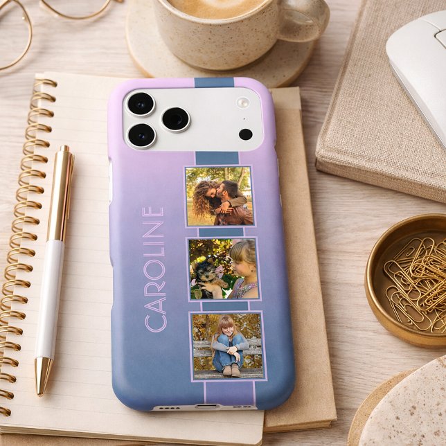 Personalized Pink Violet Purple Blue Photo Case-Mate iPhone Case (Creator Uploaded)
