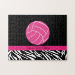 Personalized Pink Volleyball Puzzle at Zazzle
