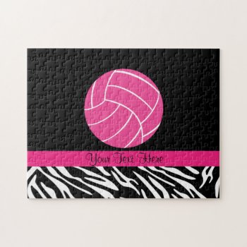 Personalized Pink Volleyball Puzzle by stripedhope at Zazzle