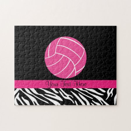 Personalized Pink Volleyball Puzzle