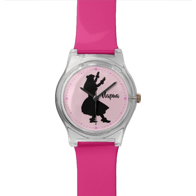 Personalized Pink Watch Hawaiian Hula Girl Dancer