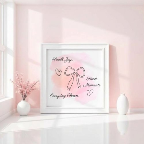 Personalized Pink watercolor Coquette Wall Art