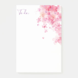 Personalized // Pink Watercolor Flowers Post-it Notes