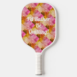 Personalized Pink Watercolor Geometric Pattern Pickleball Paddle