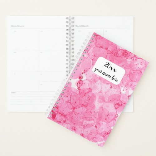 Personalized Pink Watercolor Planner