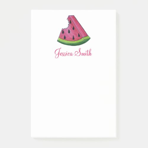 Personalized Pink Watermelon Fruit Slice Post Its Post_it Notes